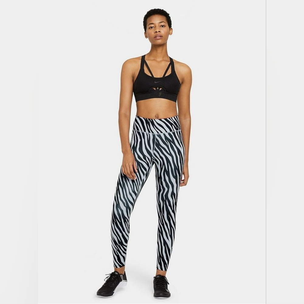 Nike Women's The Nike One Tight Fit Zebra Striped Training Pants Leggings XS